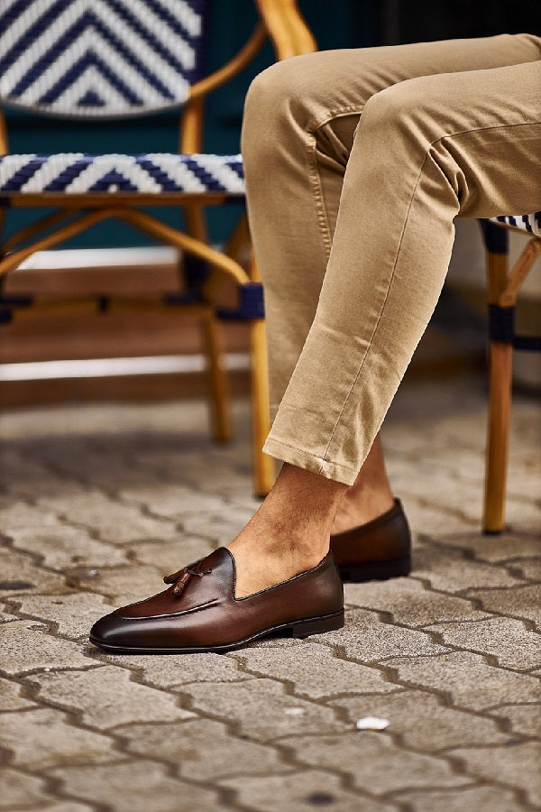 Brabion Levanzo Brown Tassel Loafers: Elevate Your Style