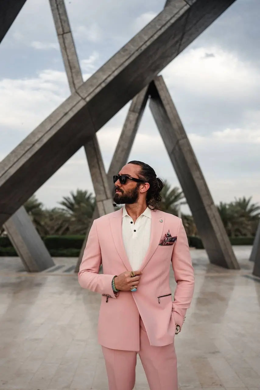 The Monarch Suit – Pink Statement Summer Suit for Men - BRABION