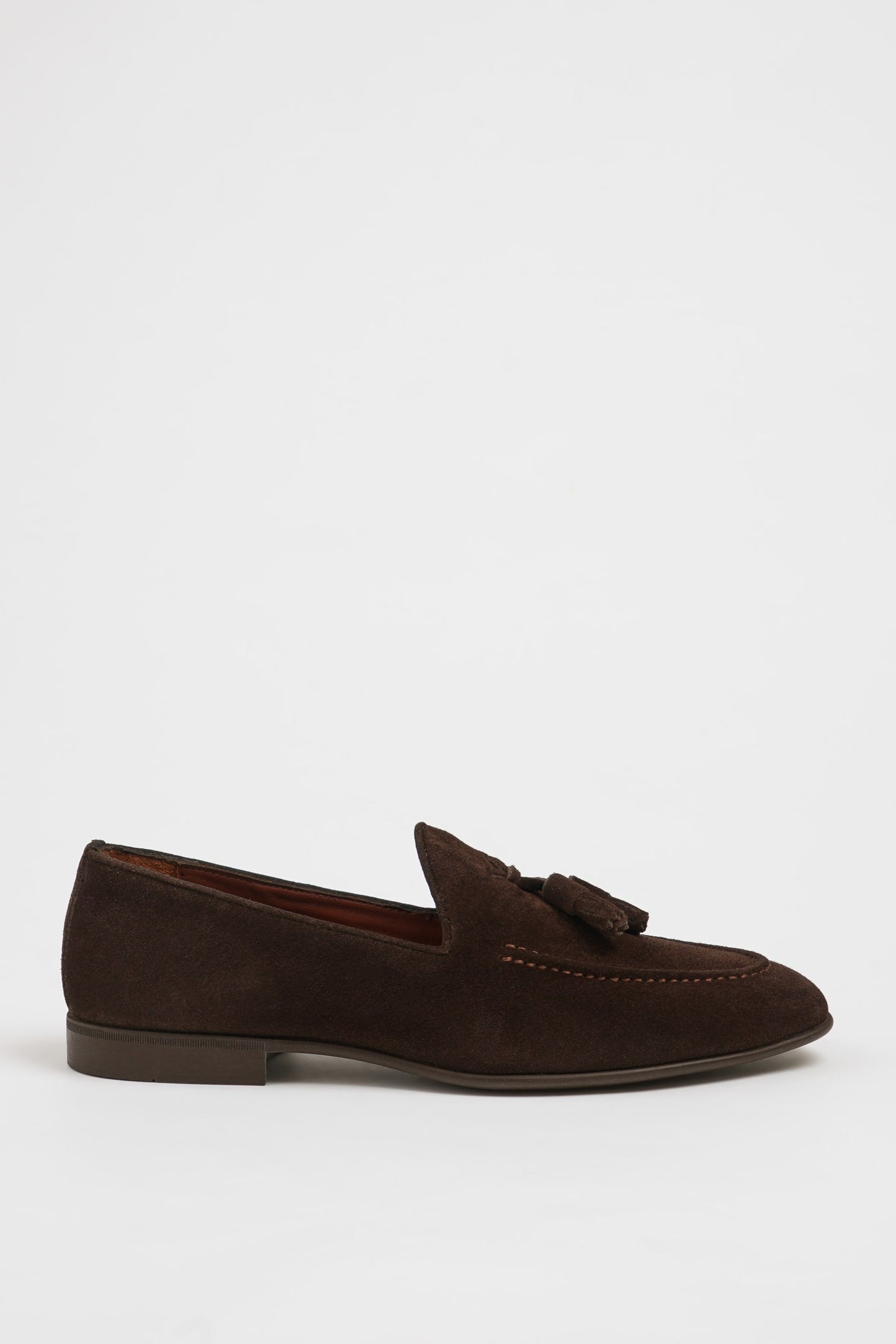 Maison Brown Suede Loafers with Tassel Detail