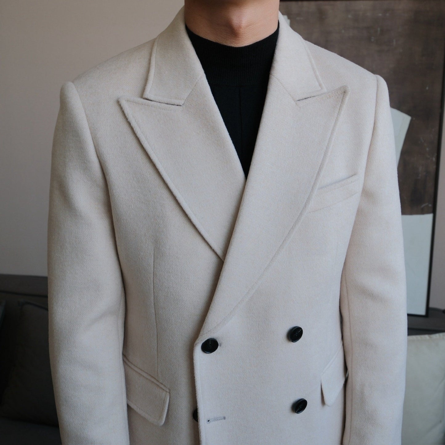 Chesterfield Wool Double-Breasted Overcoat