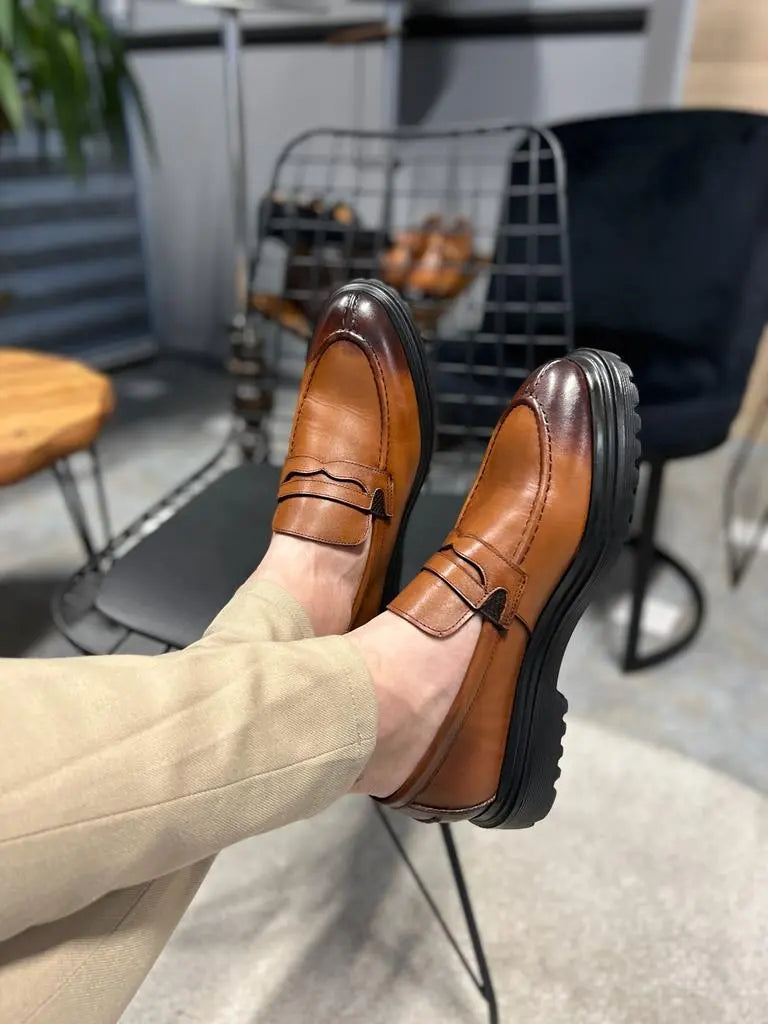 Empire Tan Loafers for Sophisticated Style - BRABION