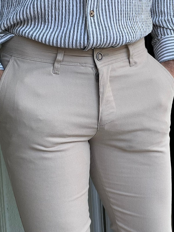 Rockford Beige Slim Fit Cotton Pants