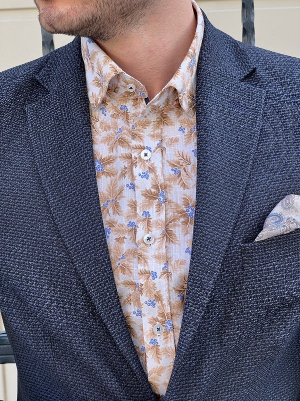 Rockford Navy Blue Slim Fit Notch Lapel Blazer - Elevate Your Style