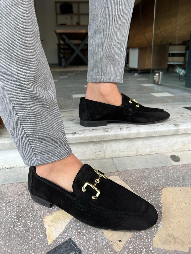 Tampa Black Suede Loafers