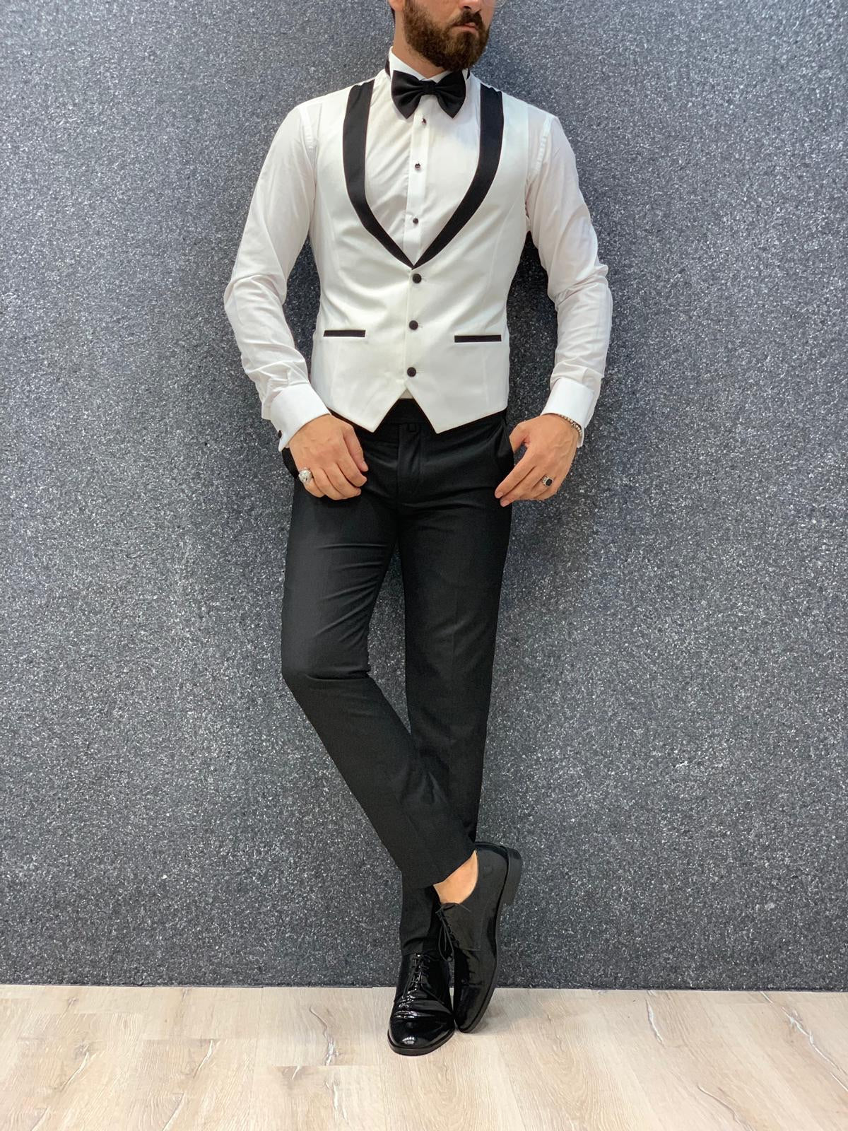 Lazio White Slim Fit Tuxedo for Men
