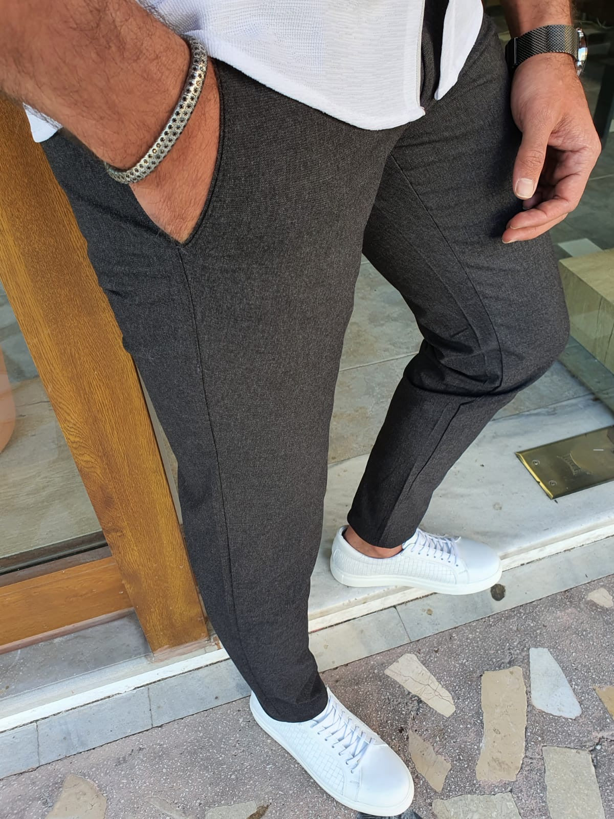 Bristol Black Slim Fit Cotton Pants for Every Occasion