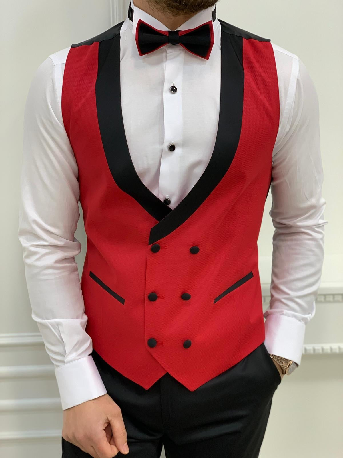 Napoli Red Slim Fit Shawl Lapel Tuxedo