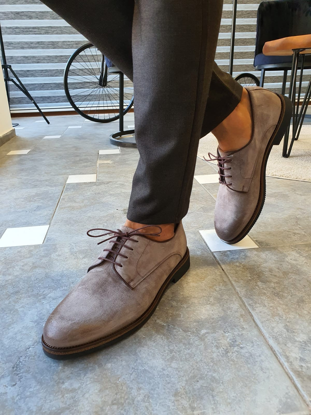 Stefano Beige Suede Derbys - Elegant Versatile Footwear for Every Occasion