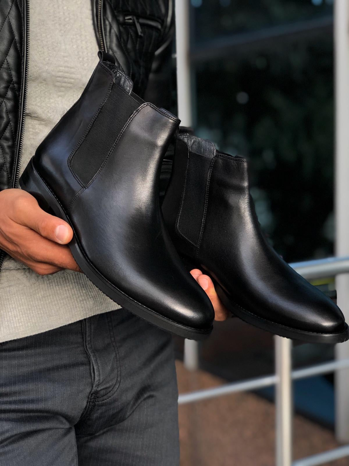 Aqua Black Chelsea Boots