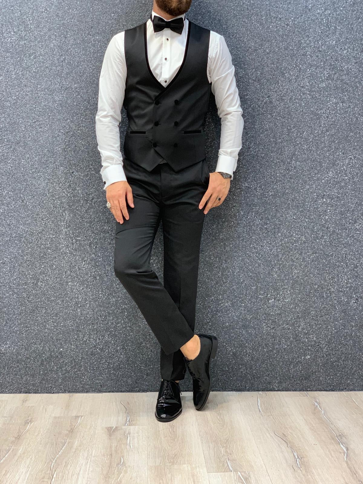 Acacia Black Slim Fit Tuxedo for Men