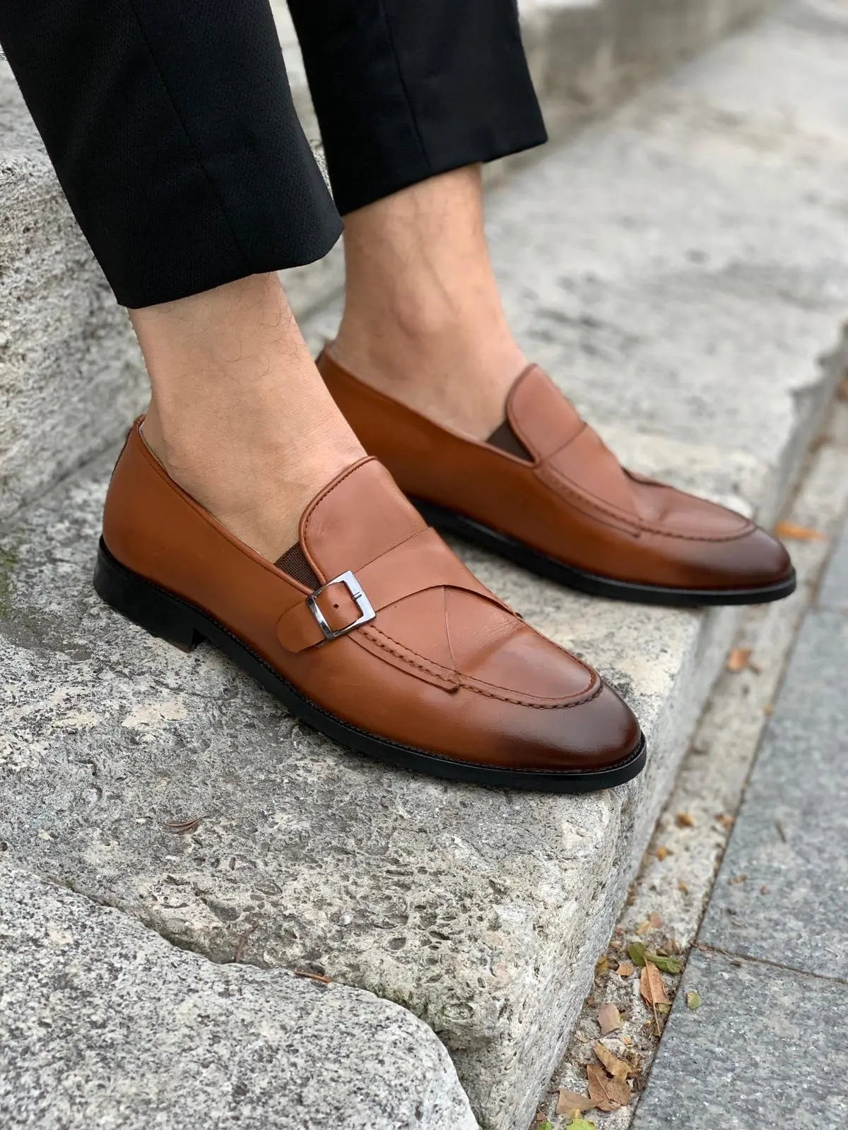 Stanoss Tan Buckle Shoes for Every Occasion - BRABION