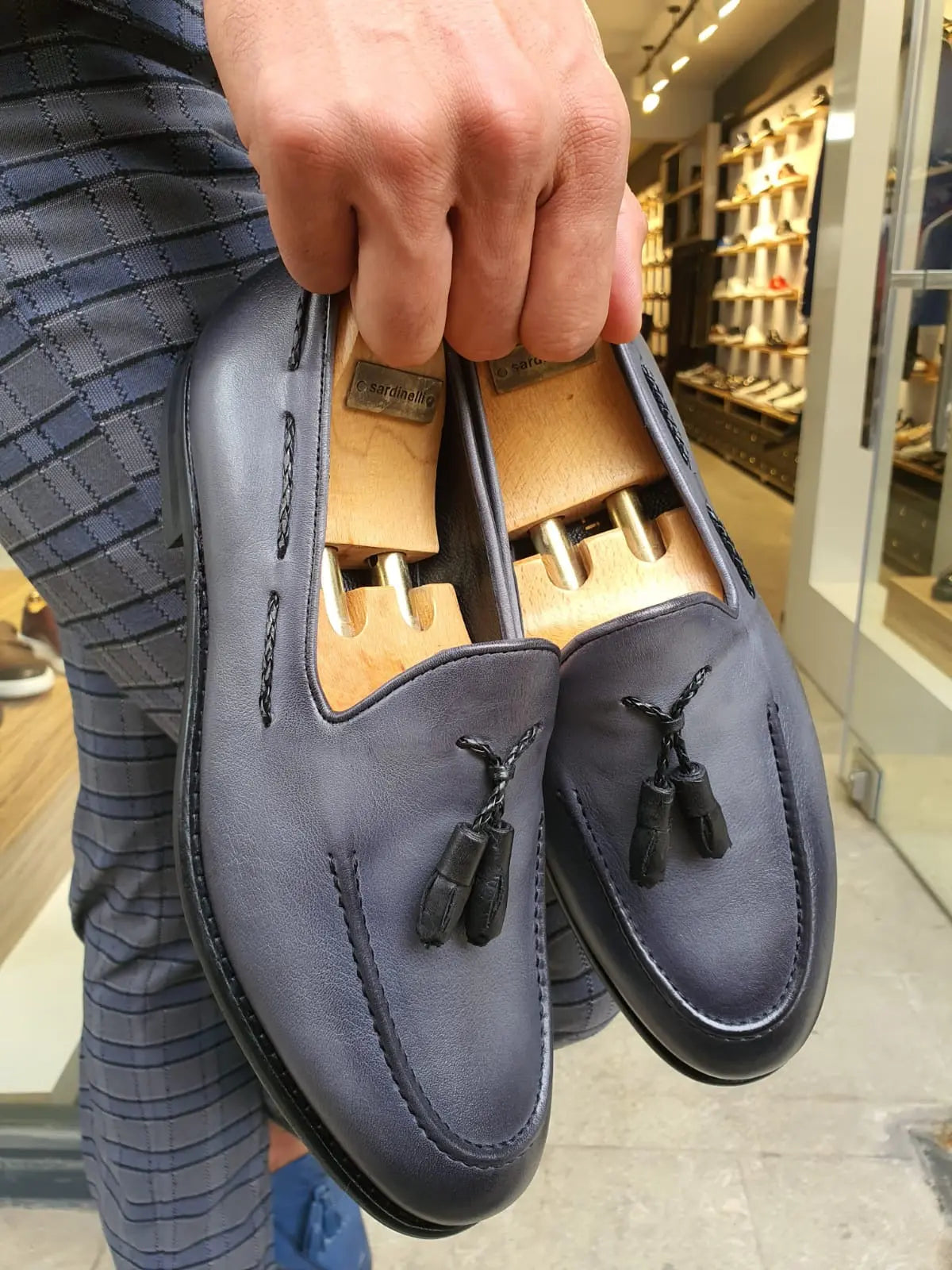 Fort Worth Gray Tassel Loafer - BRABION