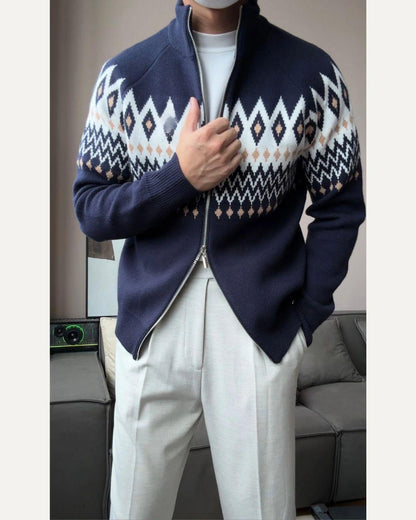 Men’s Thick Zip-Up Knit Cardigan