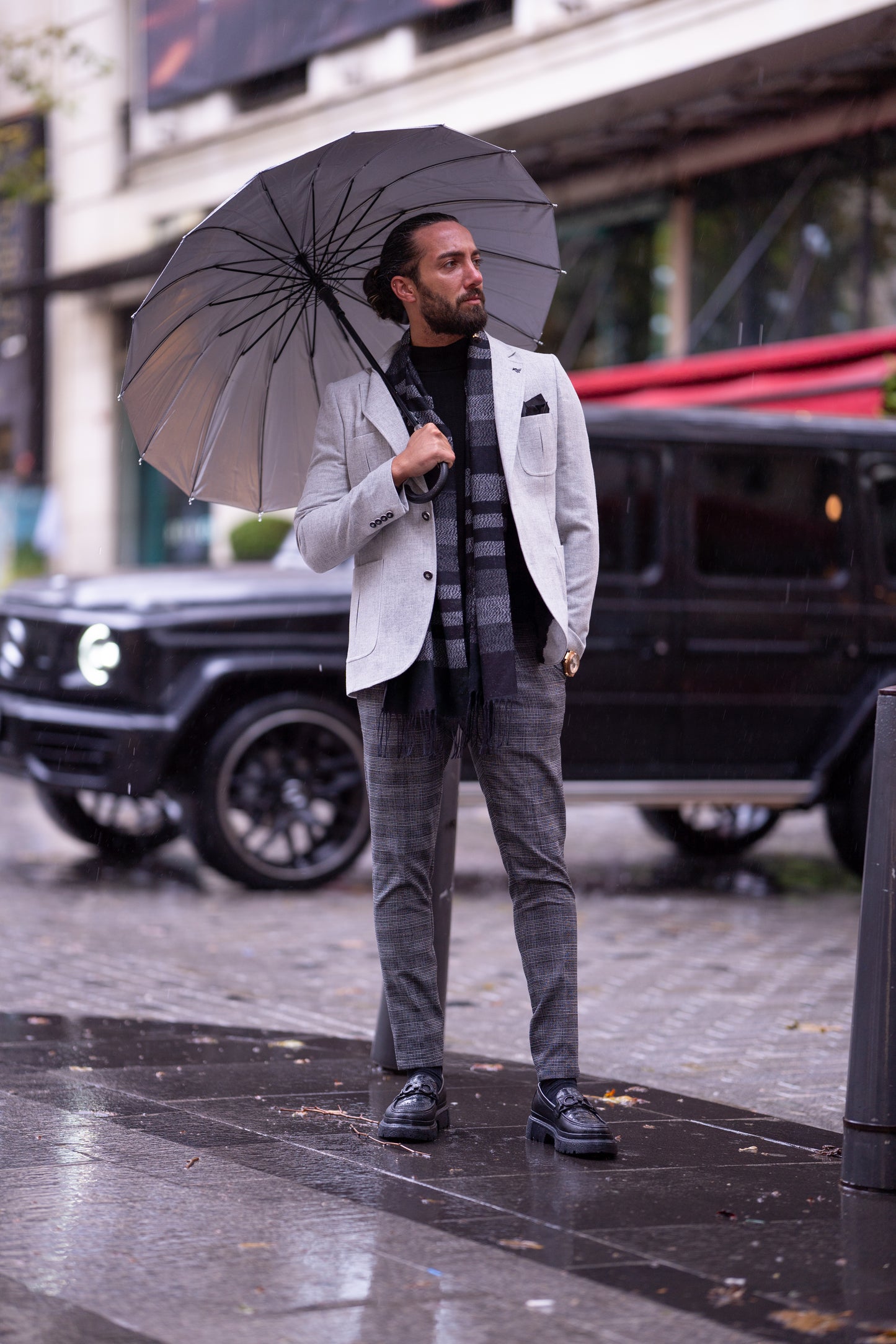 Brabion Liam Gray Slim Fit Notch Lapel Blazer - Versatile Tailored Jacket