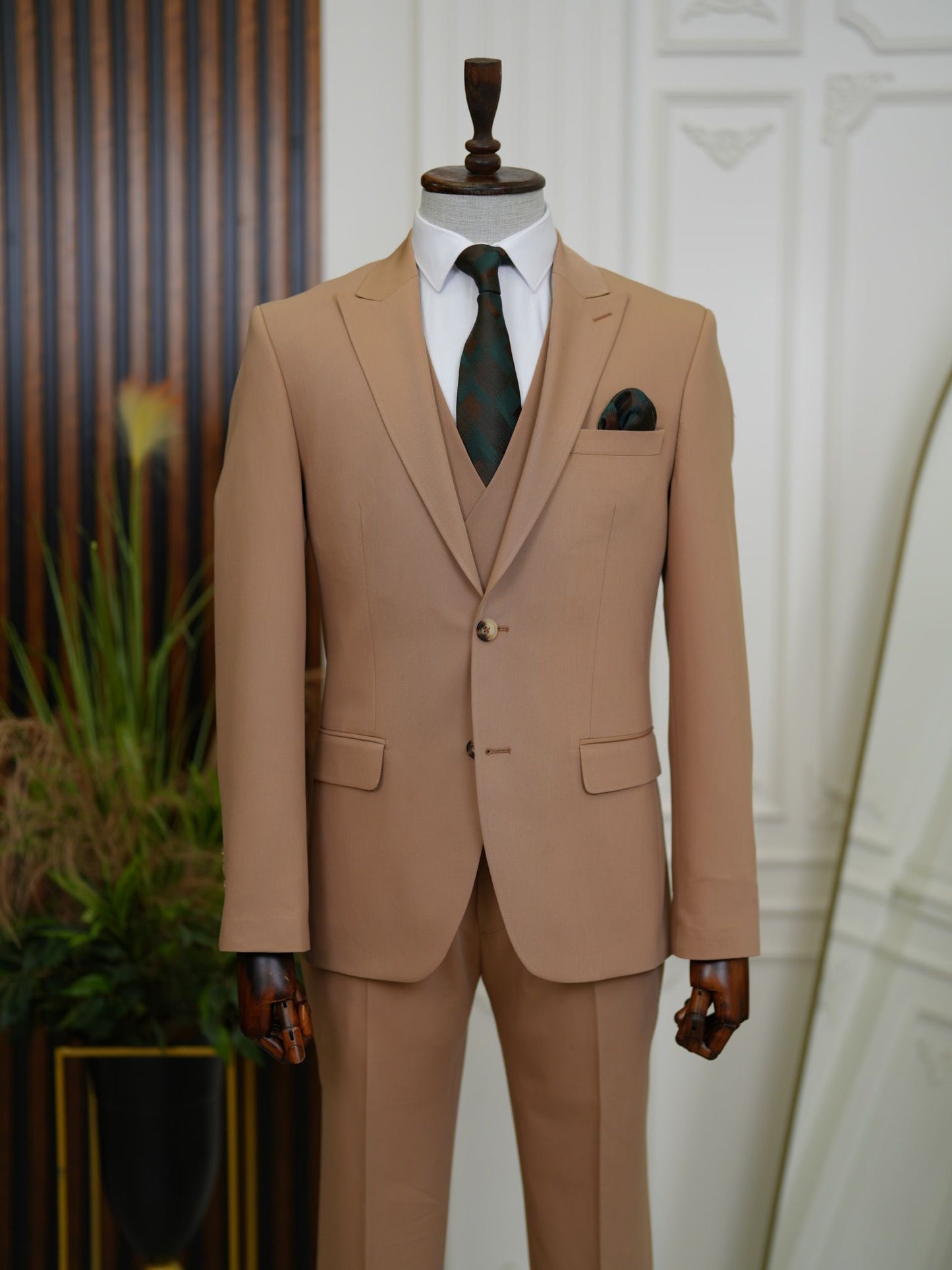 Brabion Aston Brown Slim Fit 3 Piece Suit