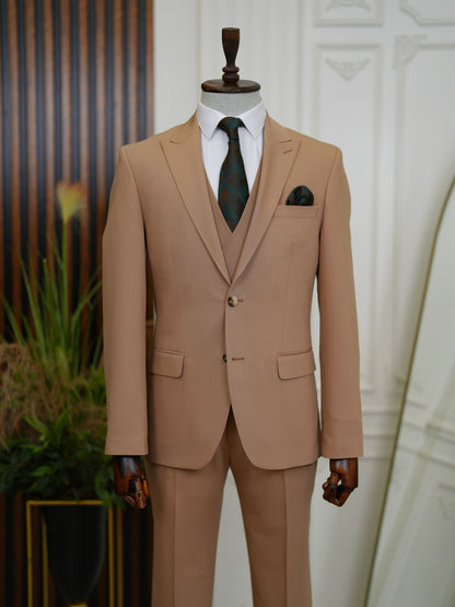 Brabion Aston Brown Slim Fit 3 Piece Suit