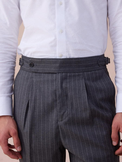 Men's Pinstripe Tailored Trousers