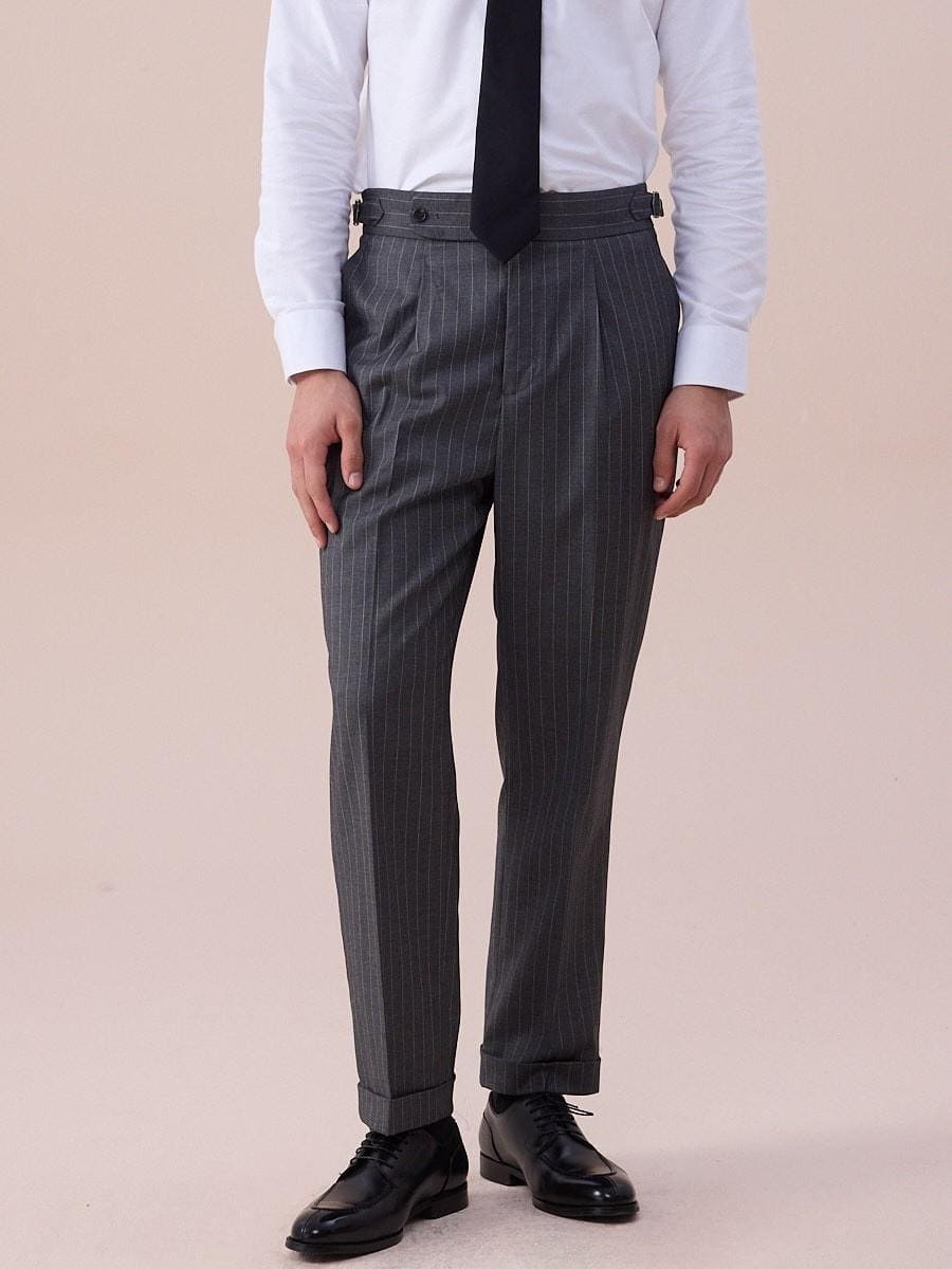 Men's Pinstripe Tailored Trousers