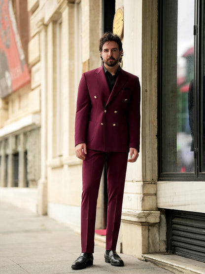 Bordeaux Double Breasted Suit 2-Piece VIOSSI