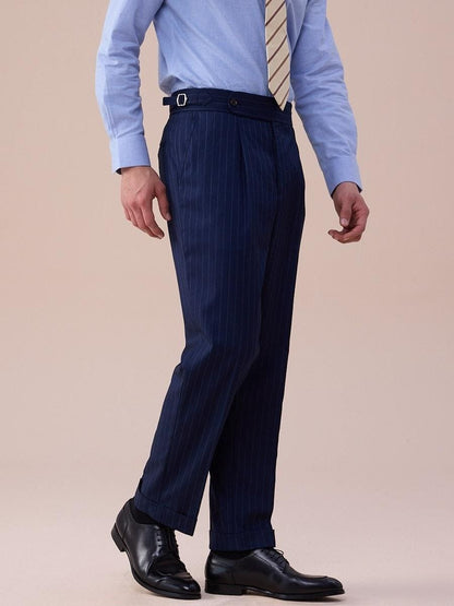 Men's Pinstripe Tailored Trousers