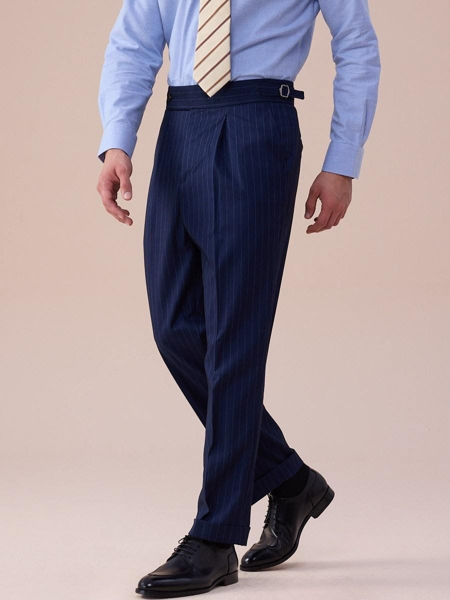 Men's Pinstripe Tailored Trousers