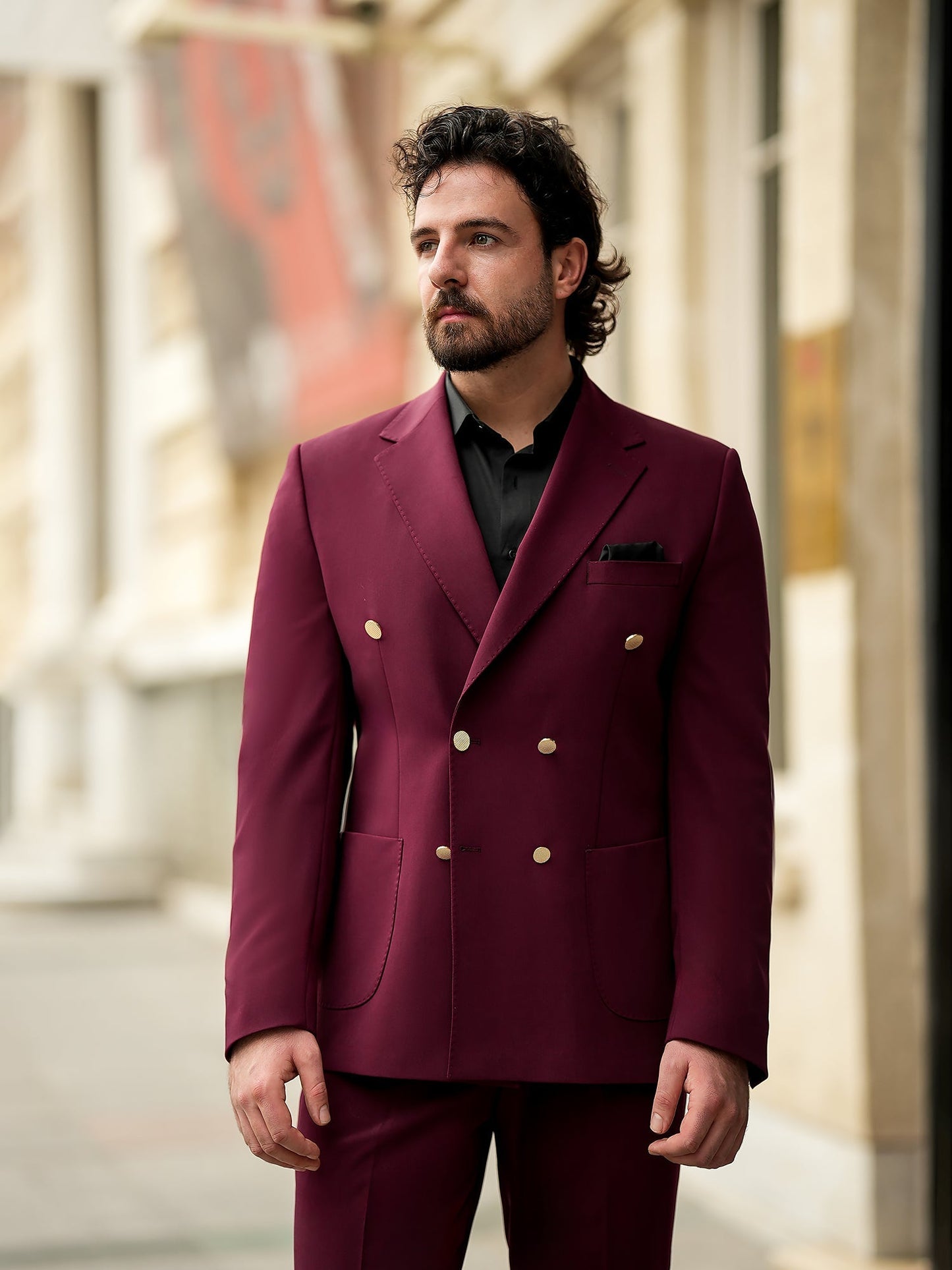 Bordeaux Double Breasted Suit 2-Piece VIOSSI