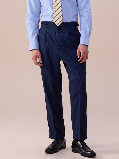 Men's Pinstripe Tailored Trousers