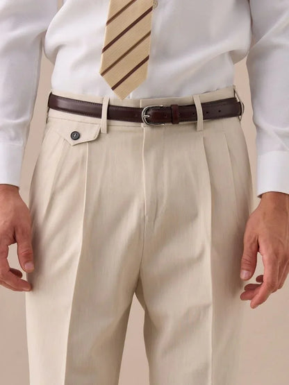 Livorno Double Pleated Belt Loop Pants