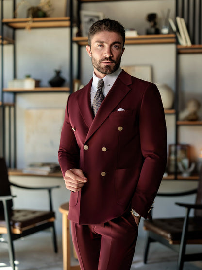 Bordeaux Double Breasted Suit 2-Piece VIOSSI