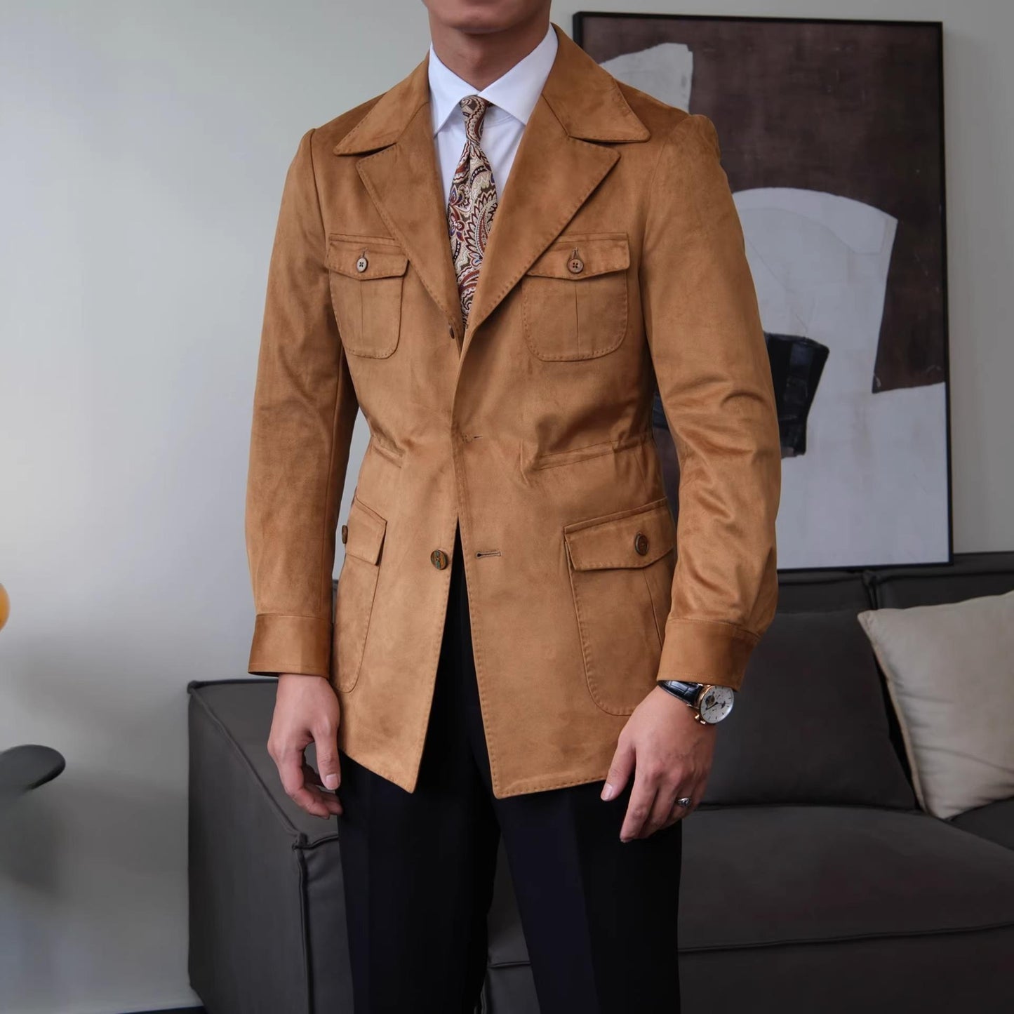 Men’s Suede Safari Jacket - BRABION