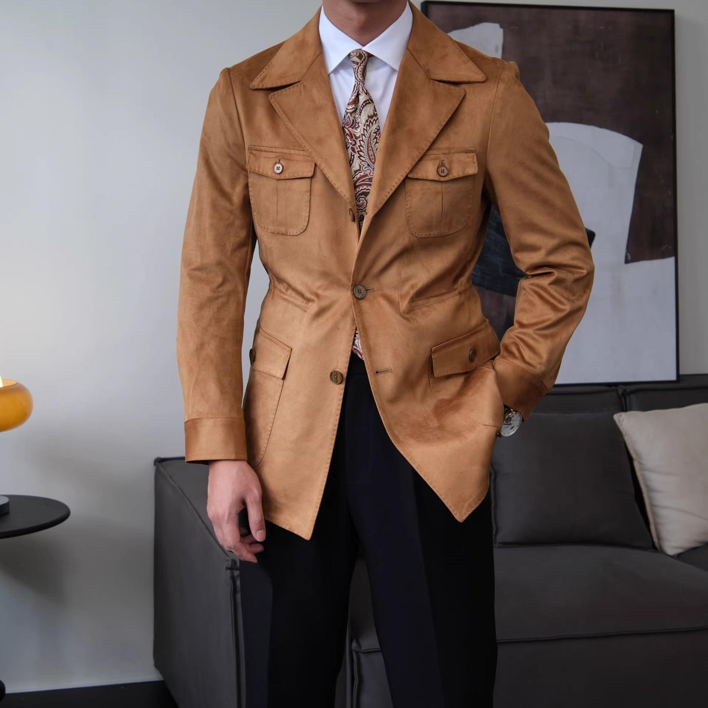 Men’s Suede Safari Jacket - BRABION