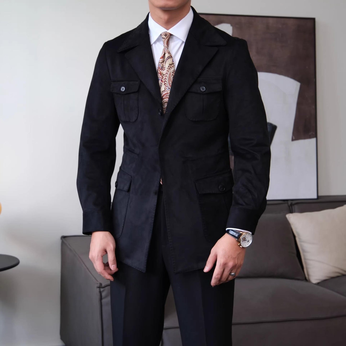 Men’s Suede Safari Jacket - BRABION