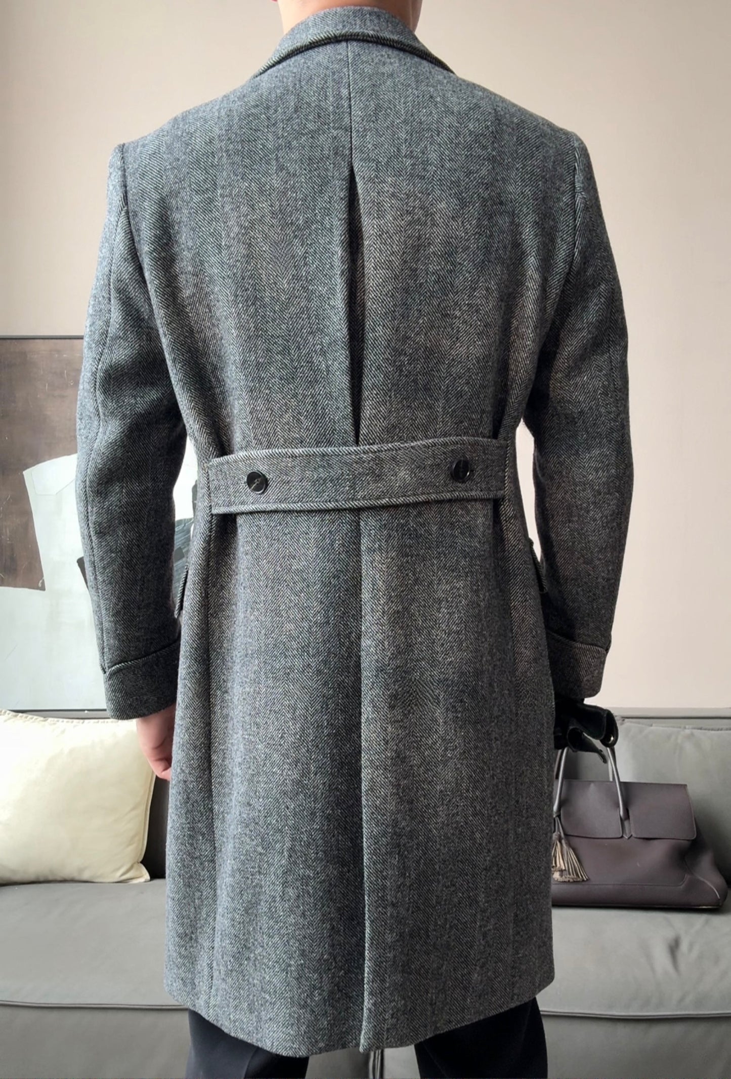 Wool Double-Breasted President Overcoat - BRABION