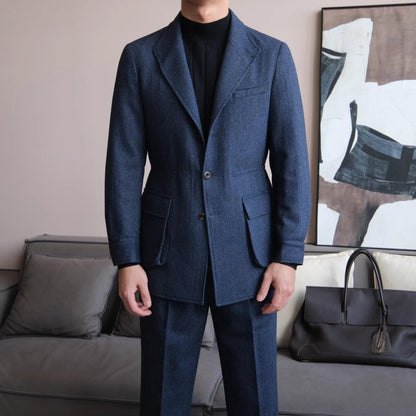 Herringbone Retro Wool Blend Jacket