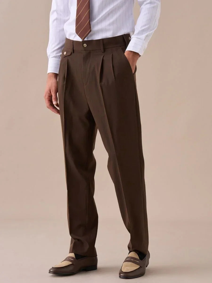 Livorno Double Pleated Belt Loop Pants