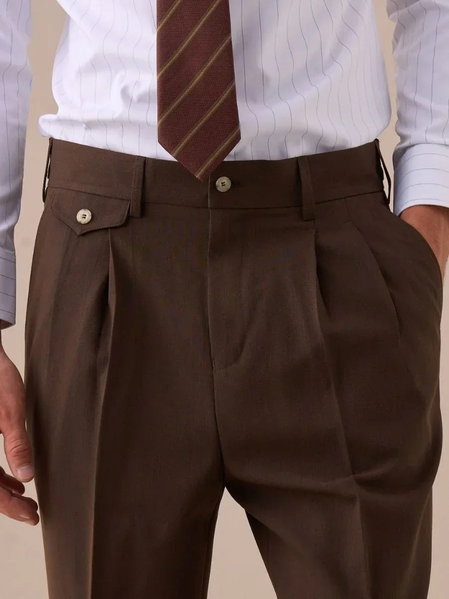 Livorno Double Pleated Belt Loop Pants