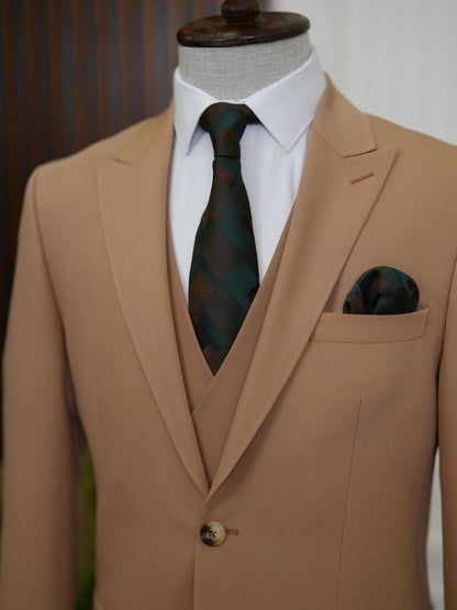 Brabion Aston Brown Slim Fit 3 Piece Suit