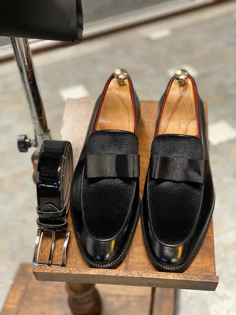 Bojoni Cadmen Black Velvet Pump Loafers