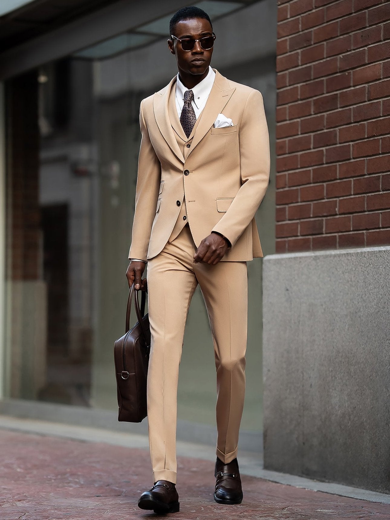 Camel Slim-Fit Suit 3-Piece VIOSSI