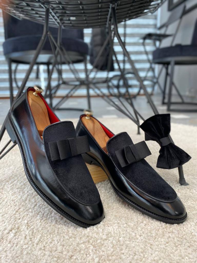 Bojoni Cadmen Black Velvet Pump Loafers