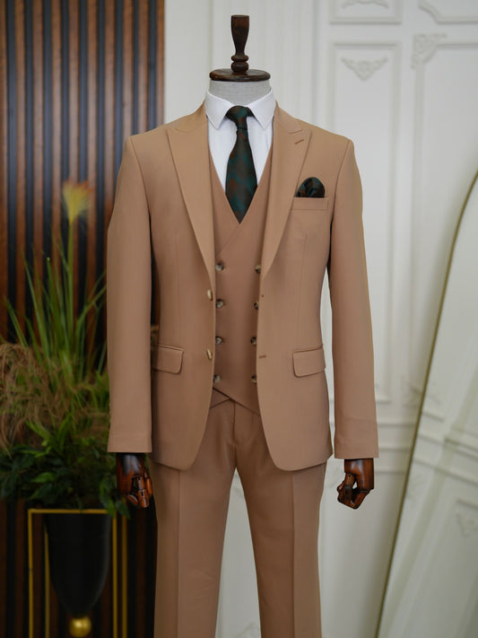 Brabion Aston Brown Slim Fit 3 Piece Suit