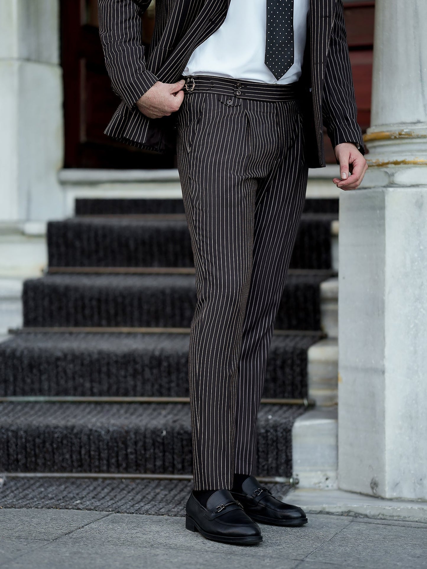 Bordeaux Striped Double Breasted Suit 2-Piece VIOSSI