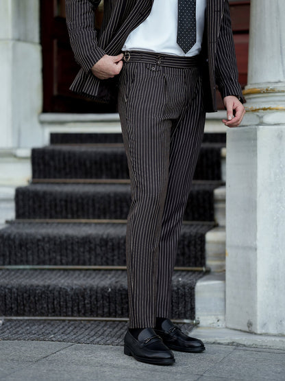 Bordeaux Striped Double Breasted Suit 2-Piece VIOSSI
