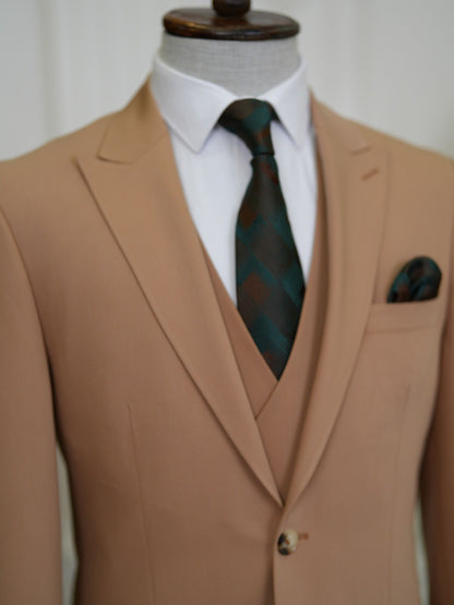 Brabion Aston Brown Slim Fit 3 Piece Suit