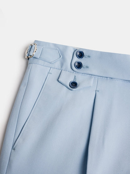 London Sky-Blue High Waist Slim-Fit Pants VIOSSI