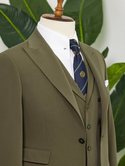 Khaki Slim-Fit Suit 3-Piece VIOSSI
