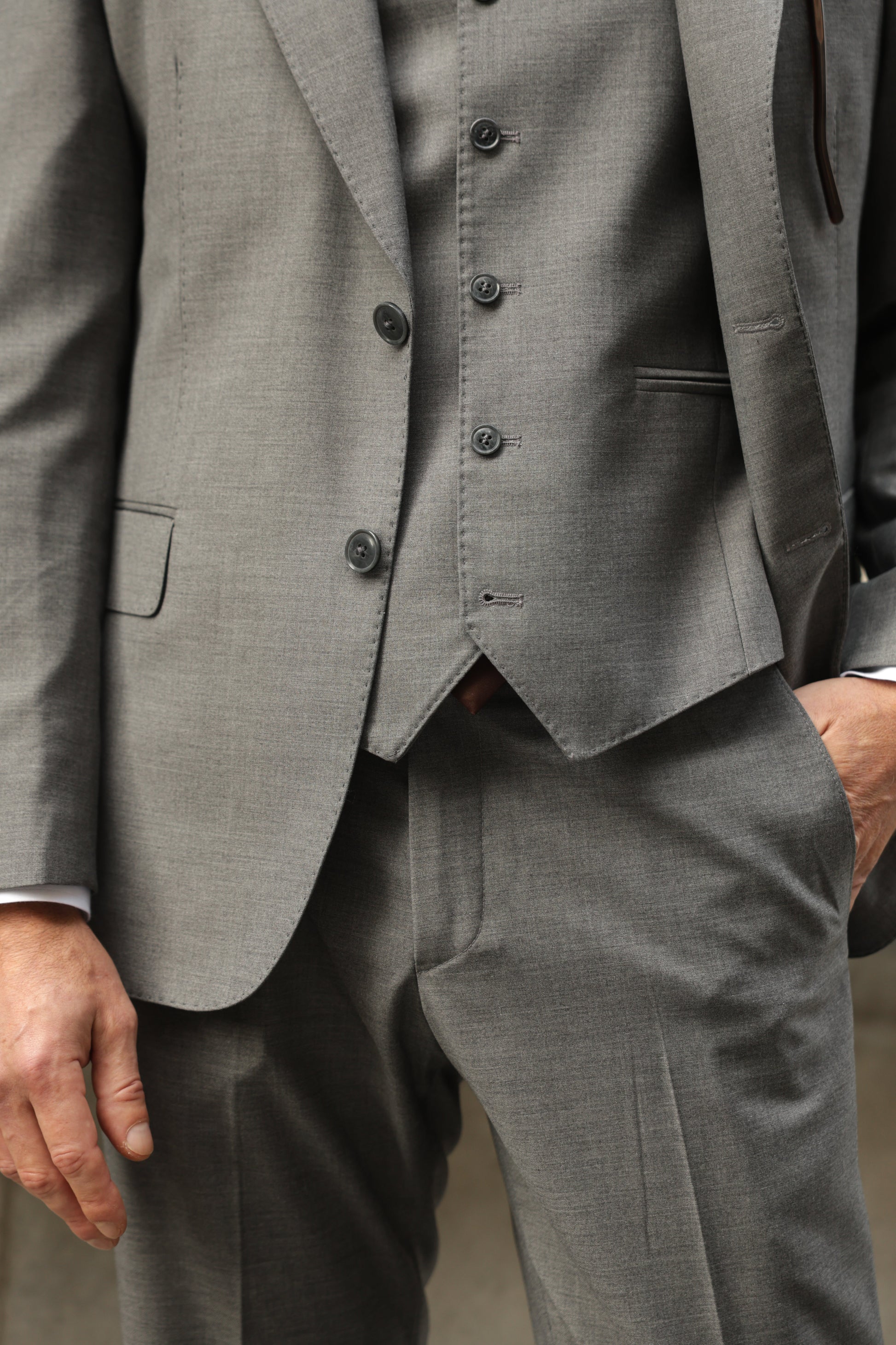 Grey Slim-Fit Suit 3-Piece VIOSSI - CB