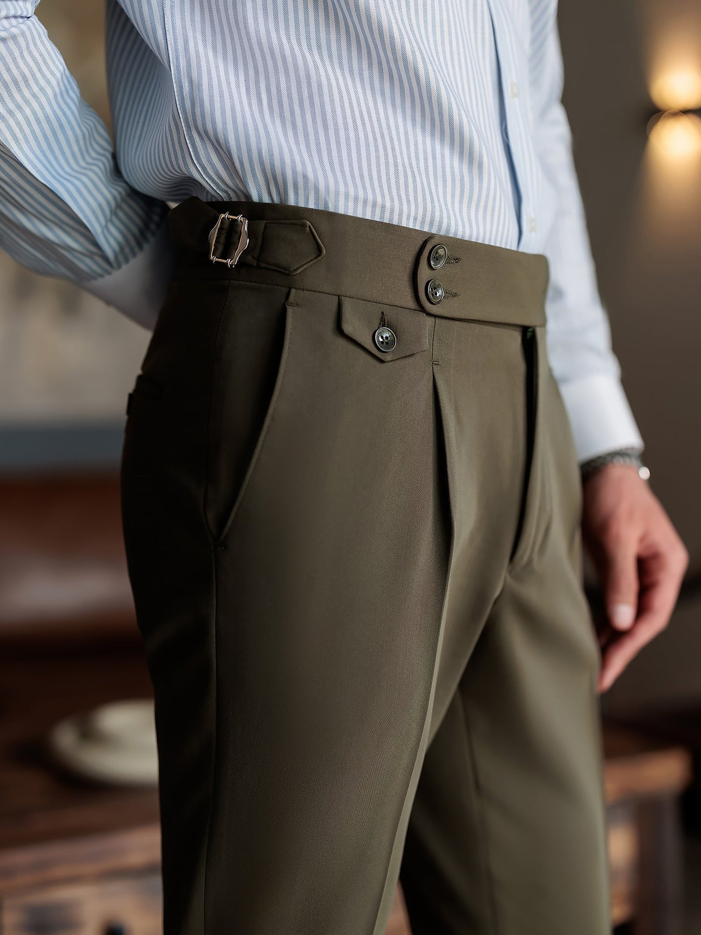 Khaki Double Breasted Suit 2-Piece VIOSSI