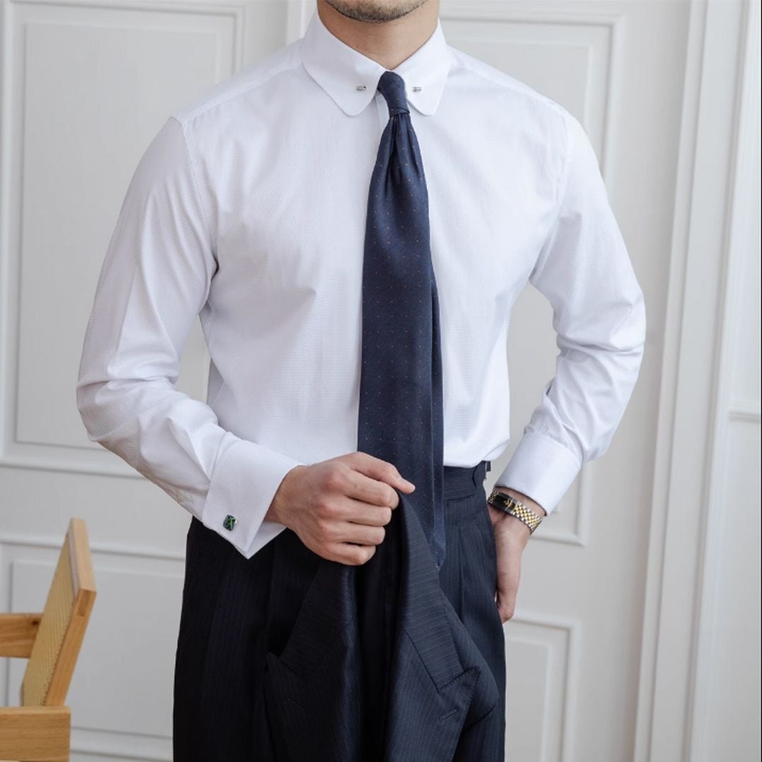 Short Collar Shirt with Cufflinks