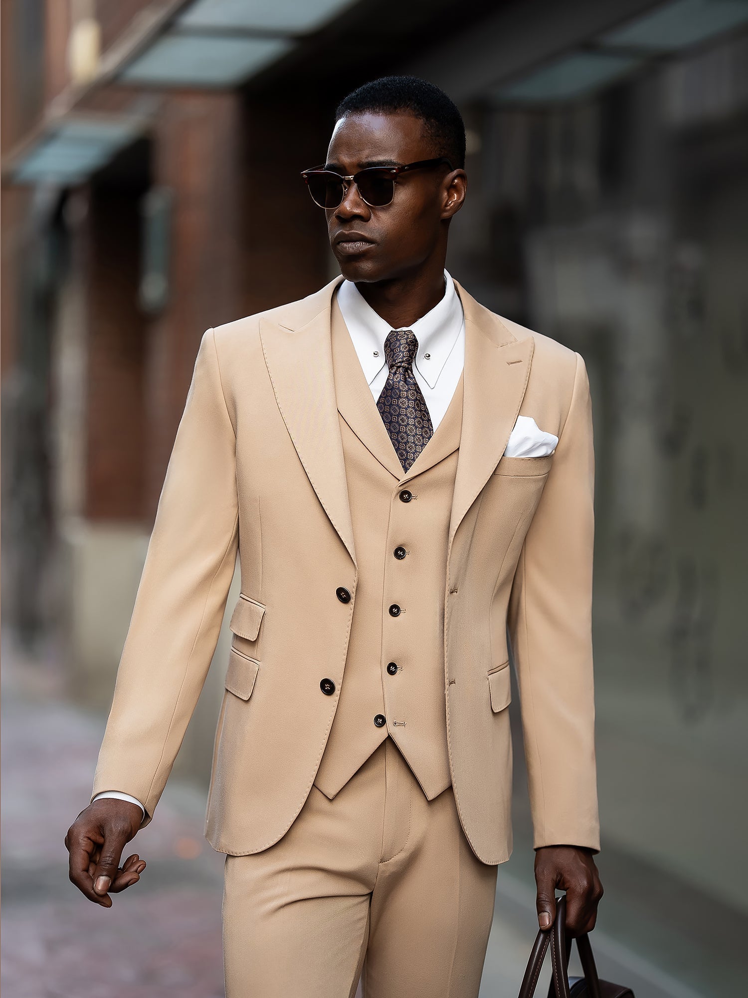 Camel Slim-Fit Suit 3-Piece VIOSSI